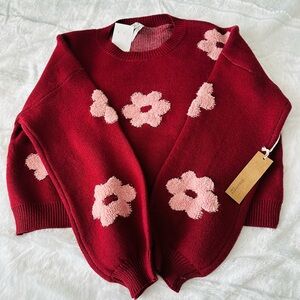 Floral Burgundy Sweater